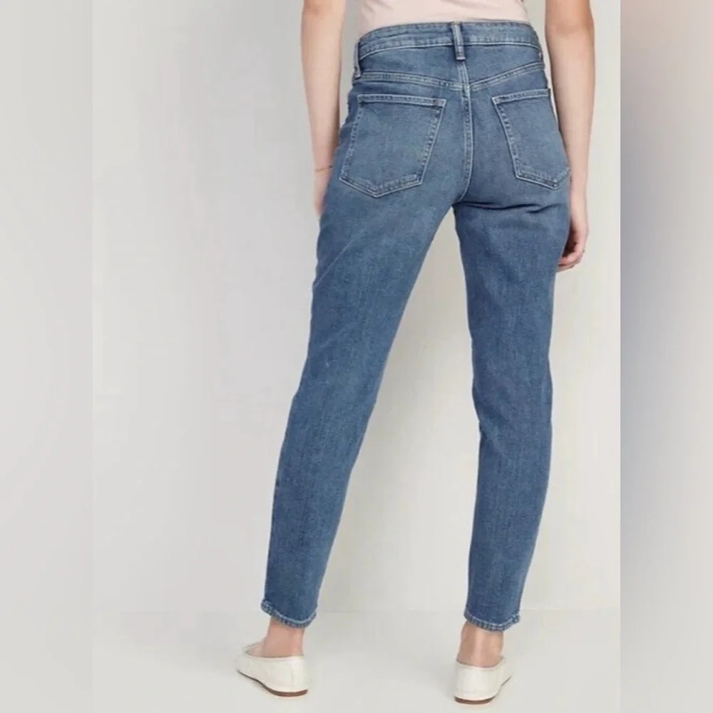 Old Navy OG Straight Ankle Jeans Womens 6‎ Blue High Rise Cotton Stretch NEW